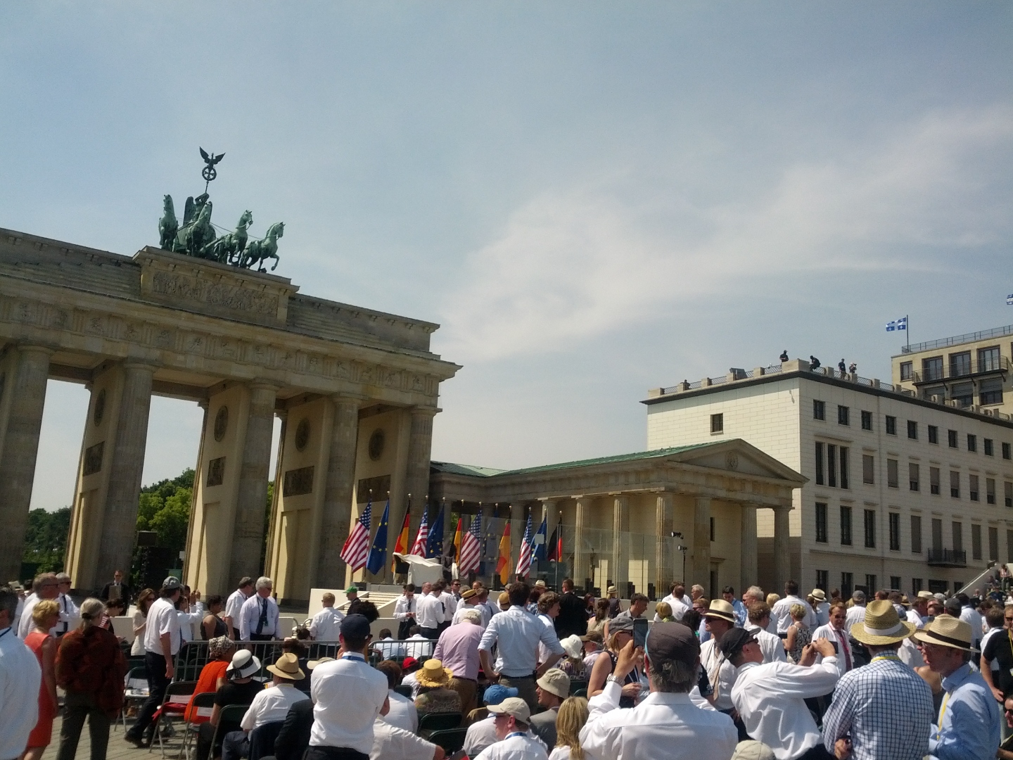 Barack Obama speaking at Brandenburger Tor, Berlin — 50th Anniversary of Kennedy speech